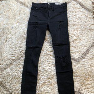 Rag and Bone Black Jeans with Rips